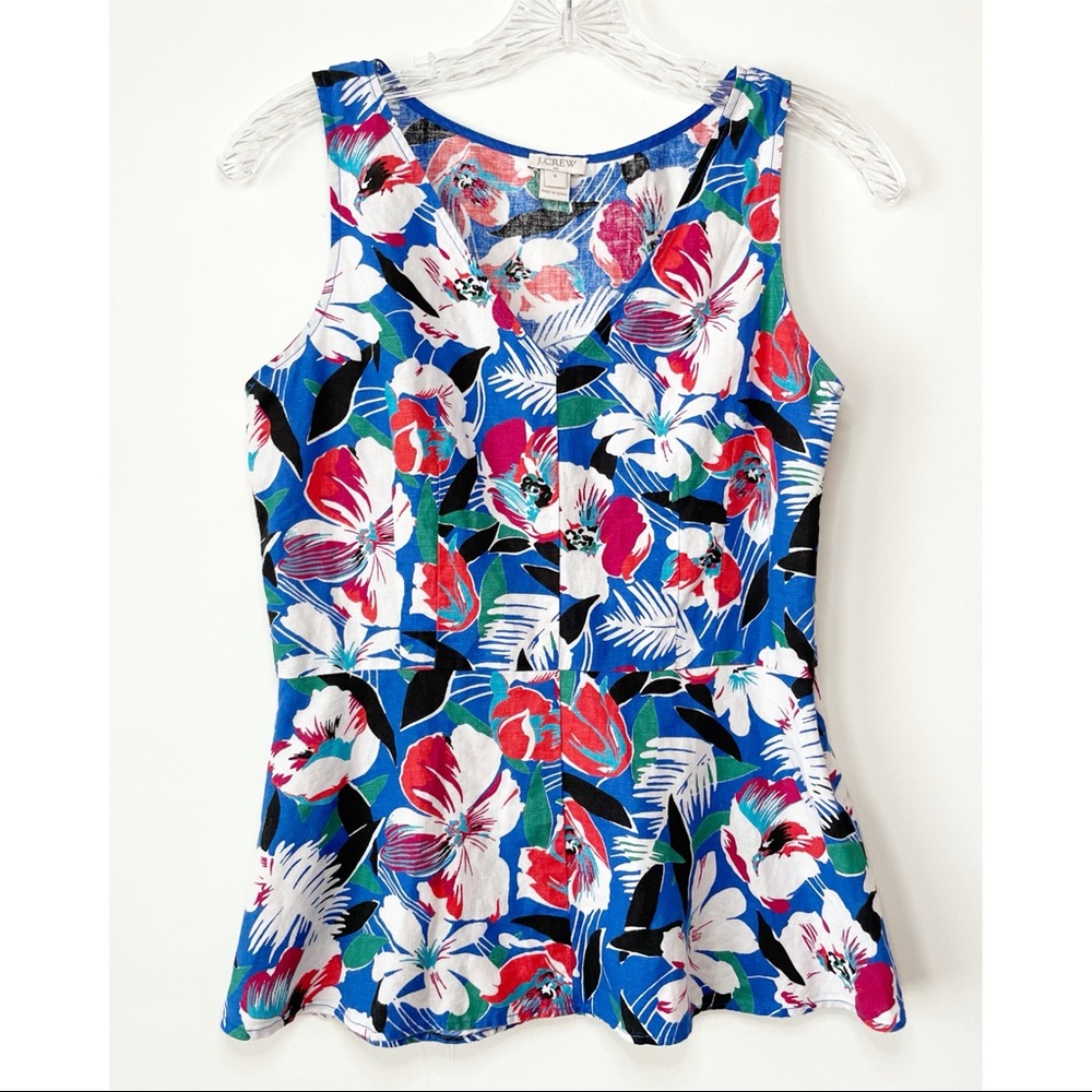 J. Crew Linen Peplum tank top